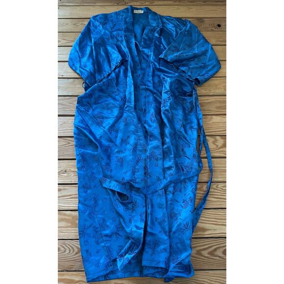 Vintage Golden Dragon Silky Robe Size Large Women’s Blue - Picture 1 of 6